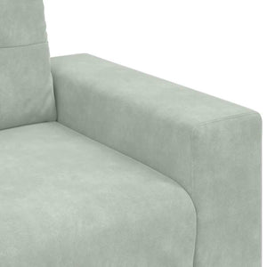 vidaXL 2-Piece Sofa Set with Cushions, Light Grey Velvet