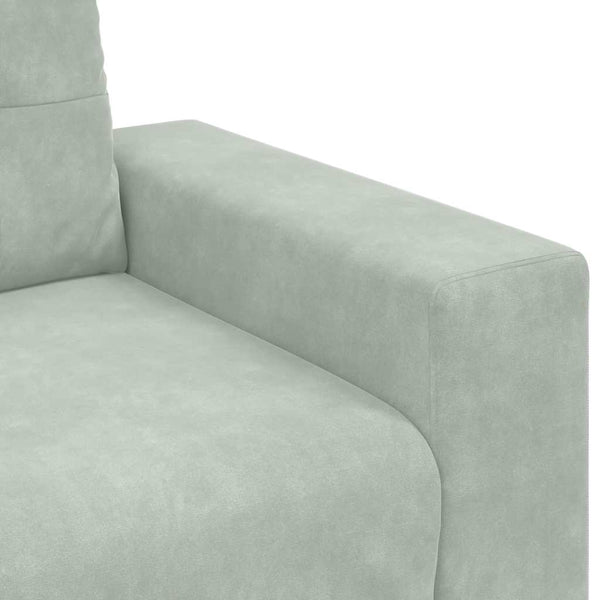 vidaXL 2-Piece Sofa Set with Cushions, Light Grey Velvet