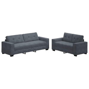 vidaXL 2-Piece Sofa Set with Cushions, Dark Grey Velvet
