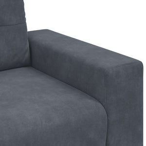vidaXL 2-Piece Sofa Set with Cushions, Dark Grey Velvet