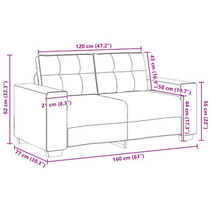 vidaXL 2-Piece Sofa Set with Cushions, Dark Grey Velvet