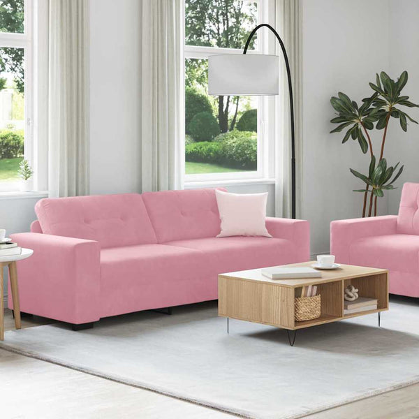 vidaXL | Sofa Set | 2 pcs Pink 221 x 78 x 80 cm Velvet