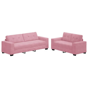 vidaXL | Sofa Set | 2 pcs Pink 221 x 78 x 80 cm Velvet