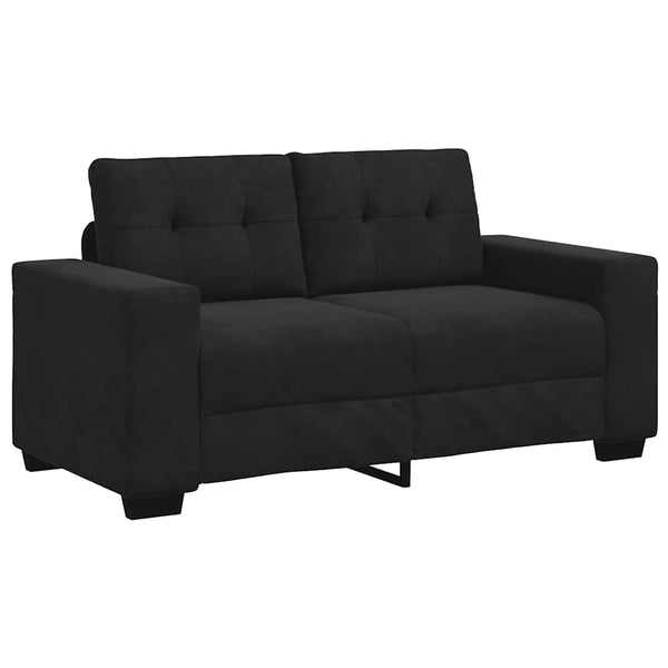 vidaXL 2-Piece Sofa Set with Cushions, Black Velvet