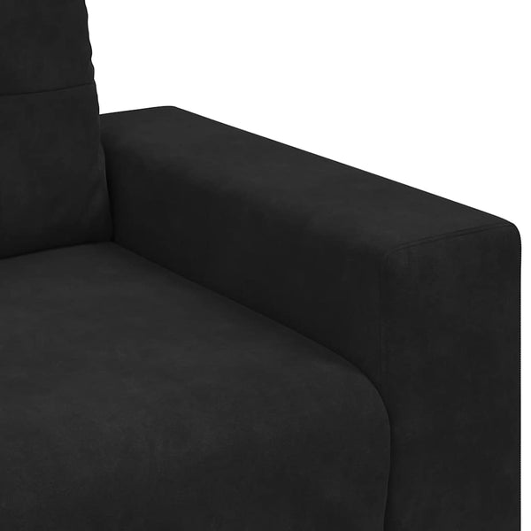 vidaXL 2-Piece Sofa Set with Cushions, Black Velvet
