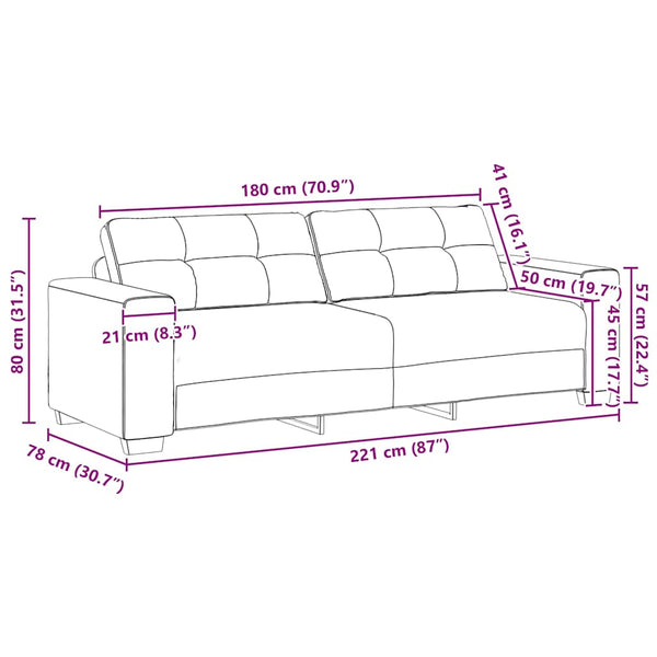vidaXL 2-Piece Sofa Set with Cushions, Black Velvet