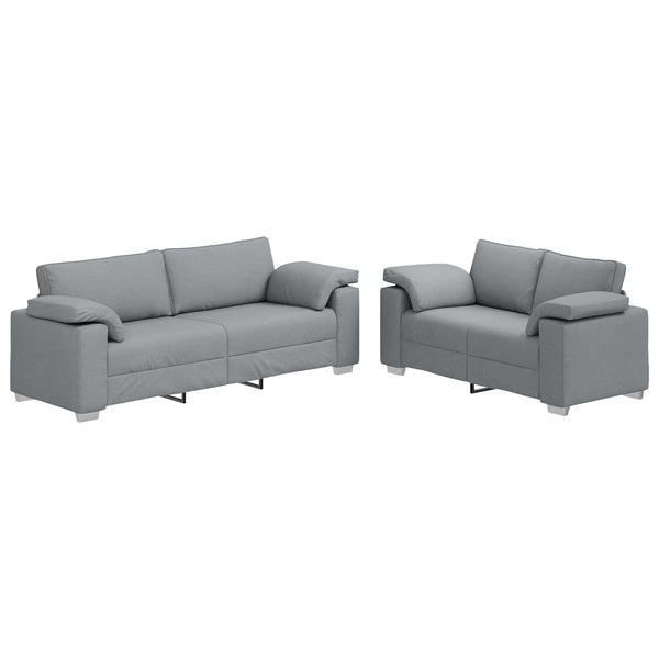vidaXL 2-Seater Sofa Light Gray 219 x 80 x 82 cm Fabric