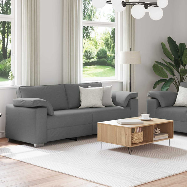 vidaXL Sofa 2 pcs Dark Gray 219 x 80 x 82 cm Fabric