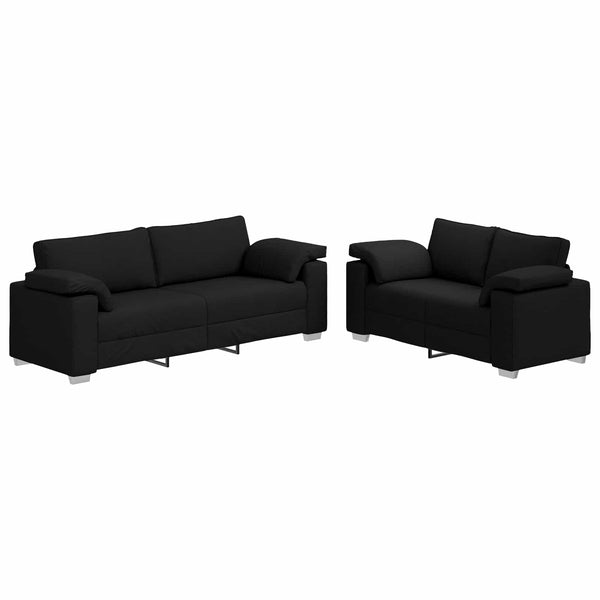 vidaXL 2-piece Sofa Black 219 x 80 x 82 cm Fabric