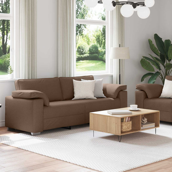 vidaXL Sofa 2 pcs Brown 219 x 80 x 82 cm Fabric