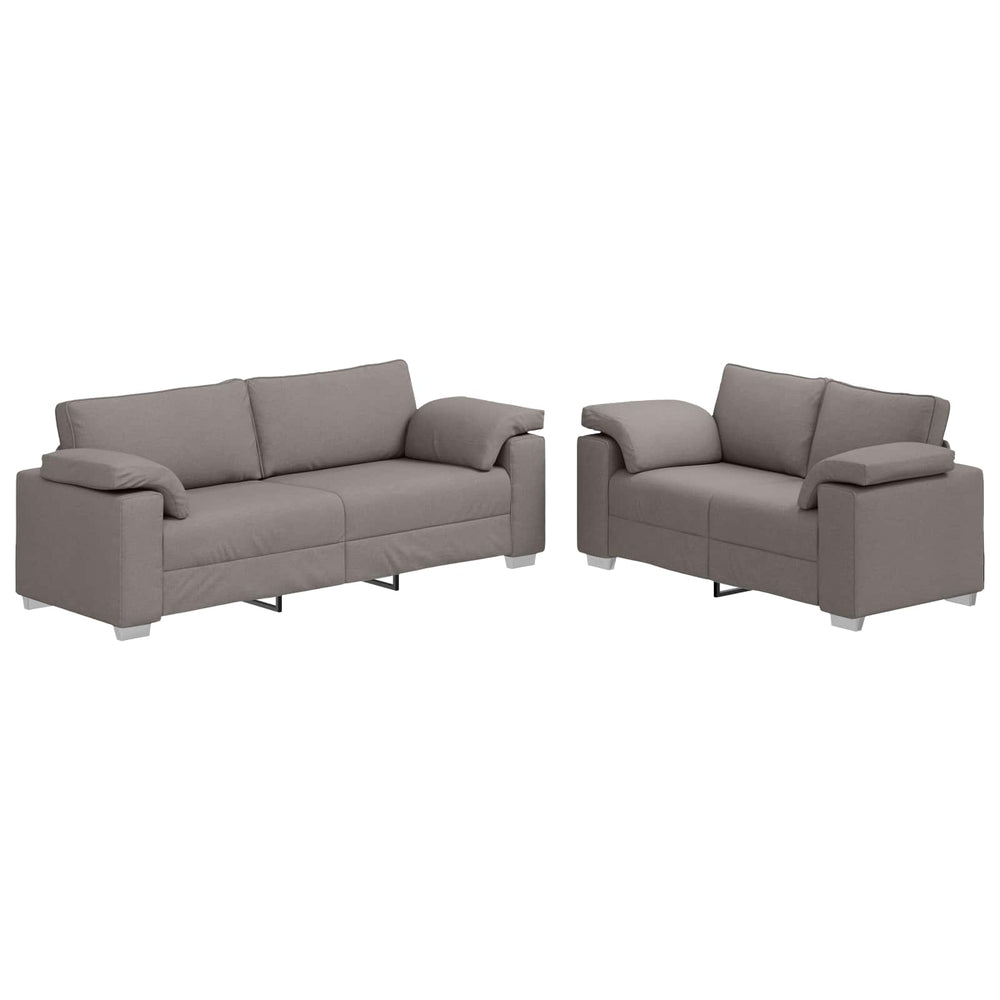 vidaXL Sofa 2 pcs Taupe 219 x 80 x 82 cm Fabric