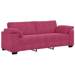 2-teiliges Samt Sofa-Set Weinrot