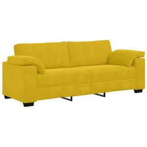 2-teiliges gelbes Samt Sofa-Set