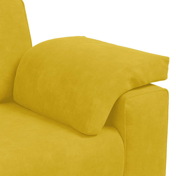 2-teiliges gelbes Samt Sofa-Set