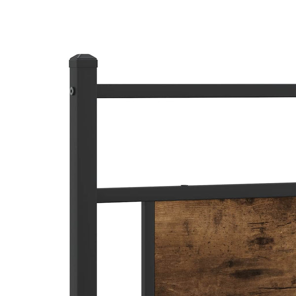 vidaXL Bed Frame Without Mattress Smoked Oak 100x190 cm Engineered Wood