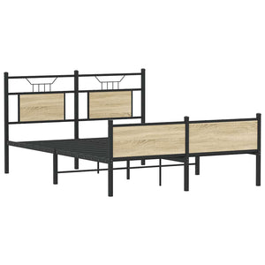 vidaXL Bed Frame without Mattress Sonoma Oak 150x200 cm Engineered Wood