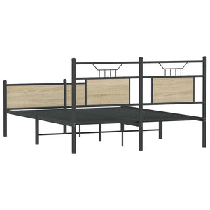 vidaXL Bed Frame without Mattress Sonoma Oak 150x200 cm Engineered Wood