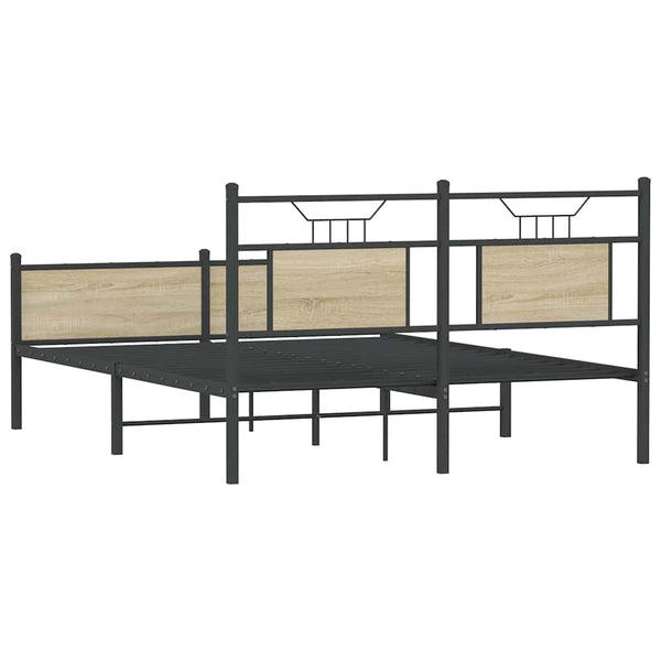 vidaXL Bed Frame without Mattress Sonoma Oak 150x200 cm Engineered Wood