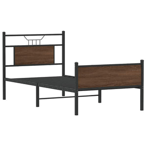 vidaXL Bed Frame without Mattress Brown Oak 80x200 cm Engineered Wood