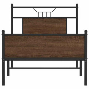 vidaXL Bed Frame without Mattress Brown Oak 80x200 cm Engineered Wood