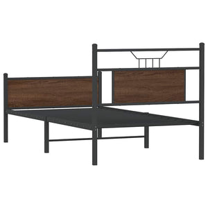 vidaXL Bed Frame without Mattress Brown Oak 80x200 cm Engineered Wood