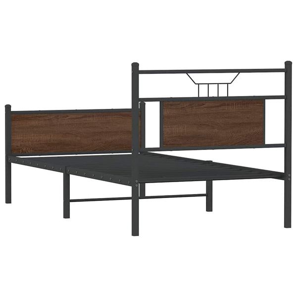 vidaXL Bed Frame without Mattress Brown Oak 80x200 cm Engineered Wood
