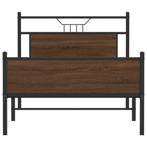 vidaXL Bed Frame No Mattress Brown Oak 100x190 cm Engineered Wood