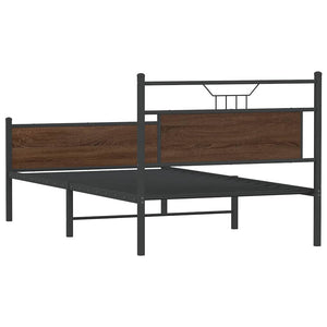 vidaXL Bed Frame No Mattress Brown Oak 100x190 cm Engineered Wood