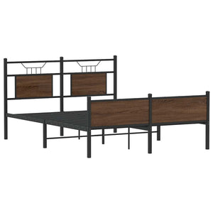 vidaXL Bed Frame without Mattress Brown Oak 137x190 cm Engineered Wood