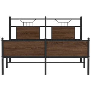 vidaXL Bed Frame without Mattress Brown Oak 137x190 cm Engineered Wood