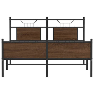 vidaXL Bed Frame without Mattress Brown Oak 140x190 cm Engineered Wood