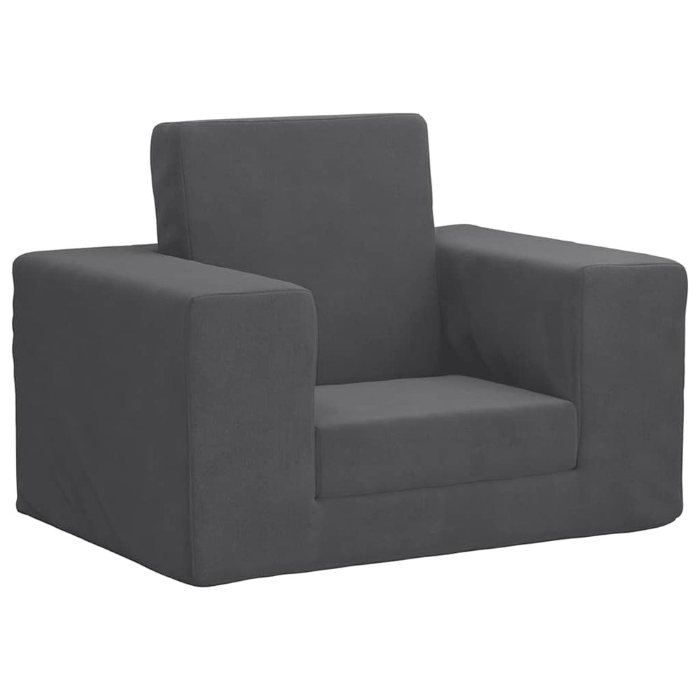 vidaXL Kids' Sofa Bed Anthracite Soft Plush