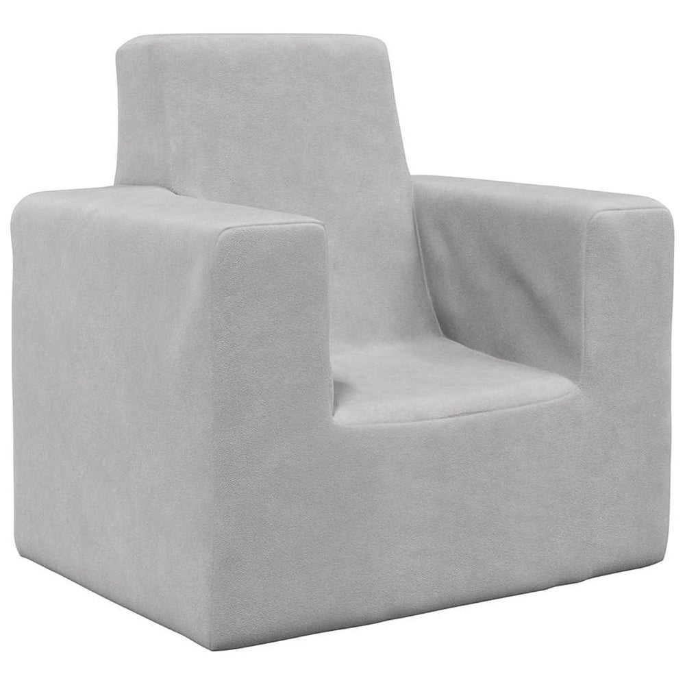 vidaXL Children's Sofa Light Grey Soft Plush