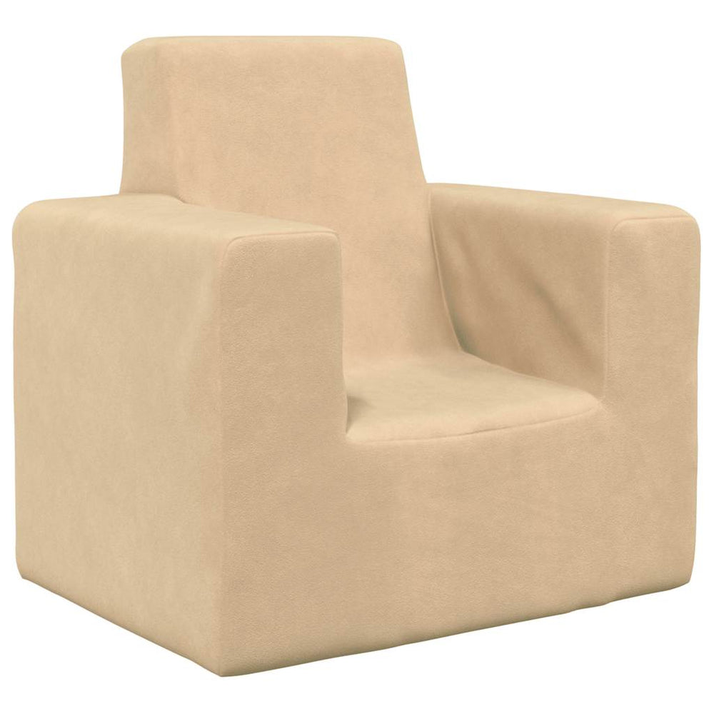 vidaXL Kids Sofa Cream Soft Plush
