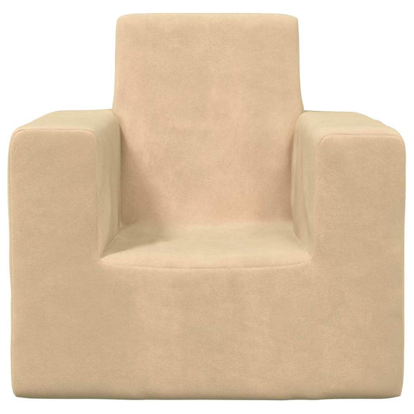 vidaXL Kids Sofa Cream Soft Plush