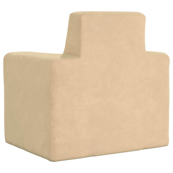 vidaXL Kids Sofa Cream Soft Plush