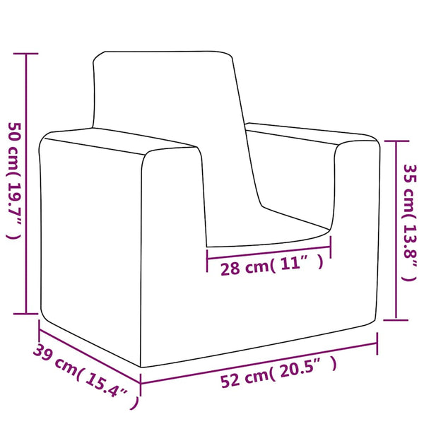 vidaXL Kids Sofa Cream Soft Plush