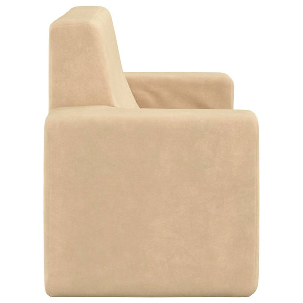 vidaXL Kids' 2-Seater Sofa Cream Soft Plush