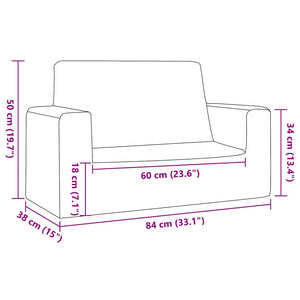 vidaXL Kids' 2-Seater Sofa Cream Soft Plush