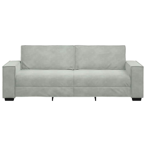 vidaXL 3-Seater Sofa Light Grey 220x78x84 cm Velvet