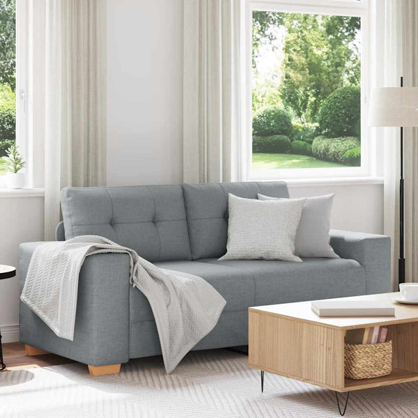 vidaXL Two-Seater Sofa Light Grey 180x77x82 cm Fabric