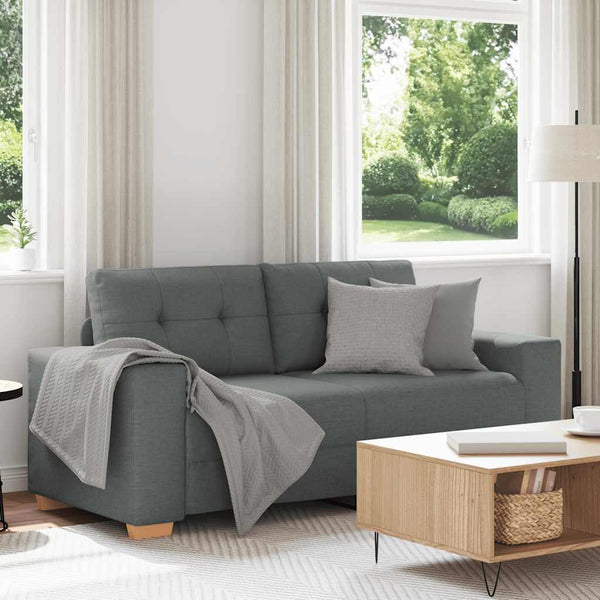 vidaXL Two-Seater Sofa Dark Grey 180x77x82 cm Fabric