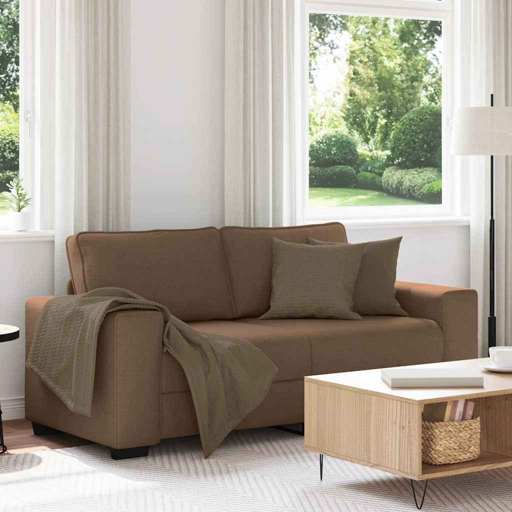 2-Sitzer Sofa Braun Stoff 180 cm