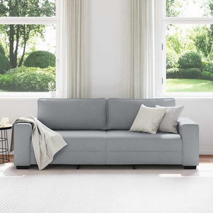 3-Sitzer Sofa Hellgrau Stoff 220 cm