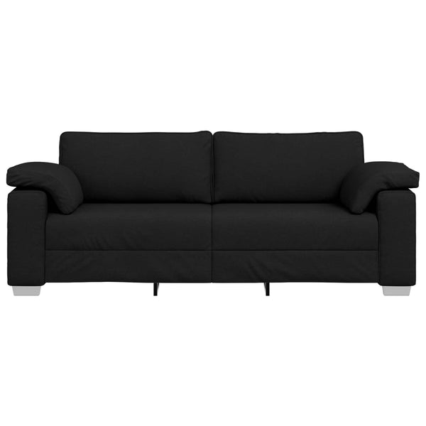 3-Sitzer Sofa Schwarz Stoff 220 cm