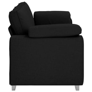 3-Sitzer Sofa Schwarz Stoff 220 cm