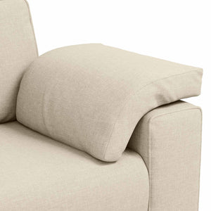 vidaXL 3-Seater Sofa Beige 220 cm Linen Blend Fabric