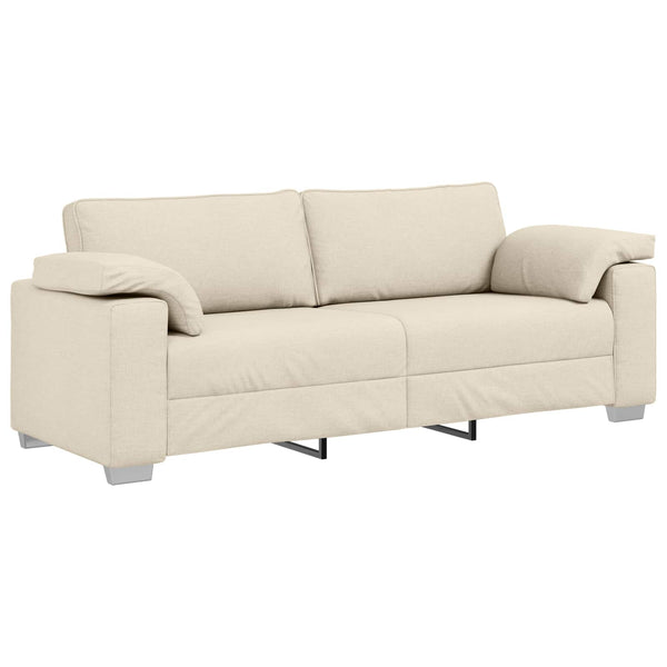 vidaXL 3-Seater Sofa Beige 220 cm Linen Blend Fabric