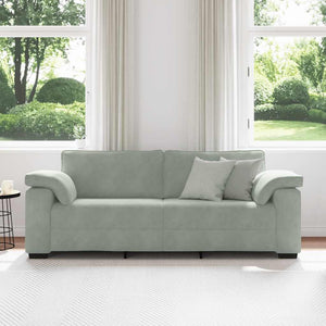 3-Sitzer Sofa Hellgrau Samt