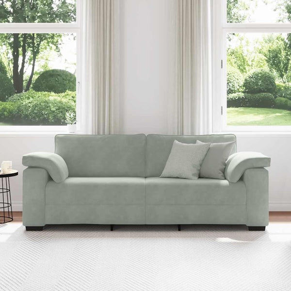 3-Sitzer Sofa Hellgrau Samt